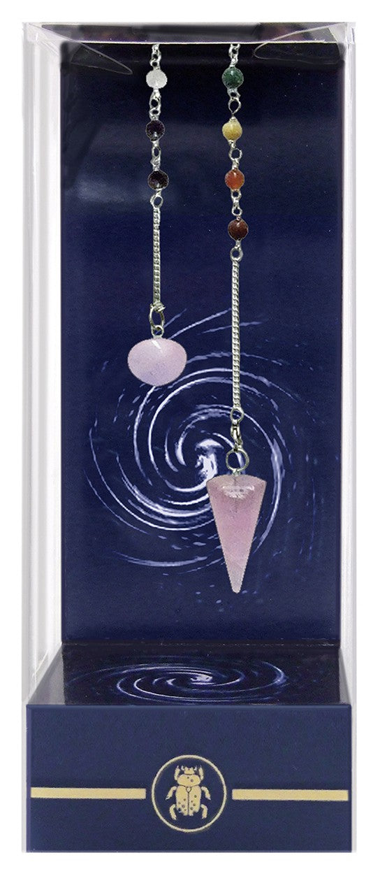 Premium Chakra and Rose Quartz - Pendulum